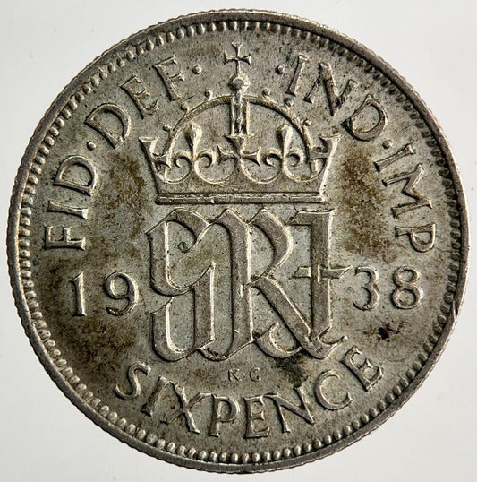1938 George VI Sixpence Silver Coin | Fine Collectable Grade