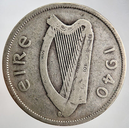 1940 Irish Half - Crown Horse Silver Coin | Collectable Grade | a2302