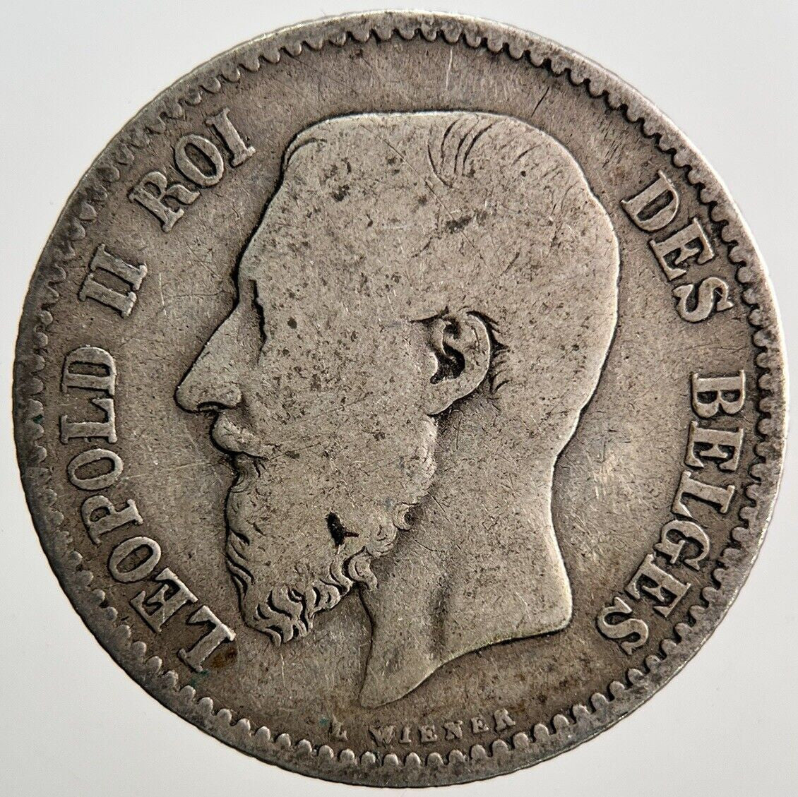 1866 Belgium 1 Franc Silver Coin | Collectable Grade | a3646