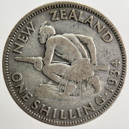 1934 New Zealand One Shilling Coin | Collectable Grade | a5465