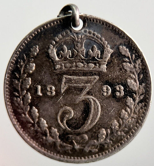 1893 Veiled Head Victoria Threepence Silver Coin | Collectable Grade | a4071