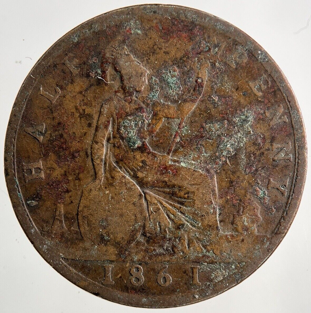 1861 Victoria Half - Penny Coin | Collectable Grade