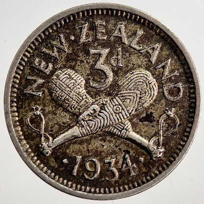1934 New Zealand Threepence Silver Coin | Very High Grade | a8571