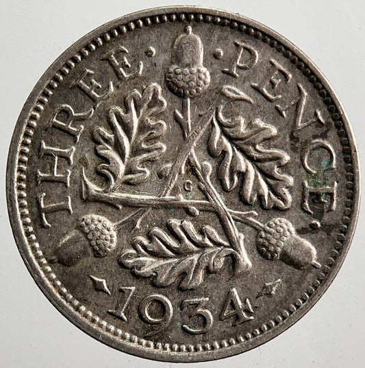 1934 George V Threepence Silver Coin | Very High Grade | a3388