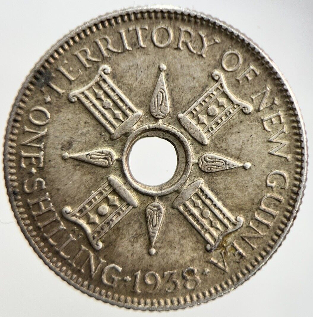 1938 New Guinea One Shilling | Silver Coin | Very High Grade | a978