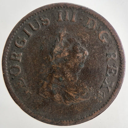 1805 Irish Hibernia Half - Penny Coin | Fine Collectable Grade | a5693