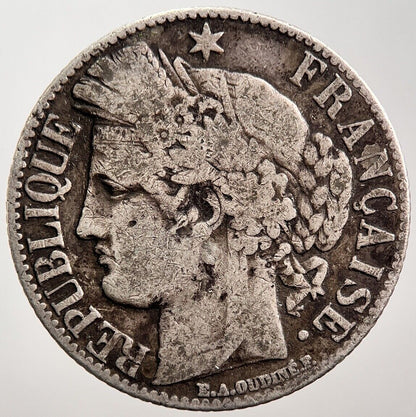 1888-A French 1 Franc | Silver Coin | France Coin | Collectable Grade | a506