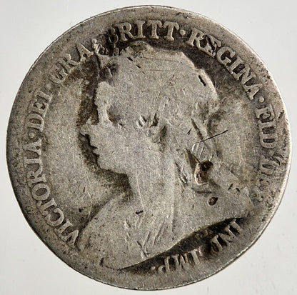 British Victoria Sixpence Silver Coin | Worn Grade