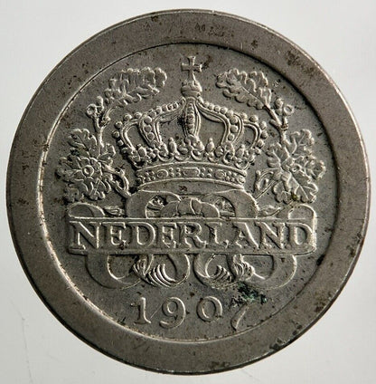 1907 Netherlands 5 Cents Coin | Very High Grade