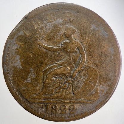 1822 Irish Luke Penny Token Coin | Fine Collectable Grade | a6056