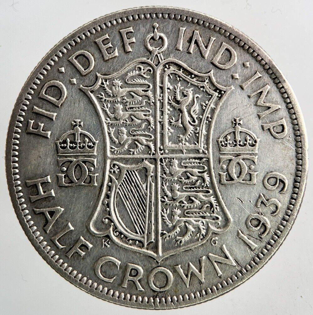 1939 George VI Half - Crown Silver Coin | Fine Collectable Grade