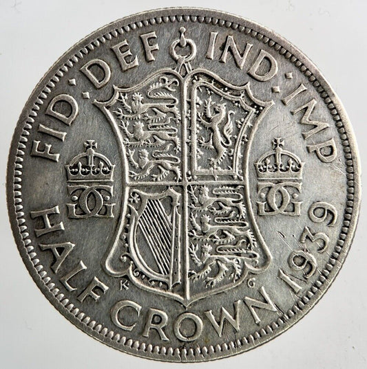 1939 George VI Half - Crown Silver Coin | Fine Collectable Grade