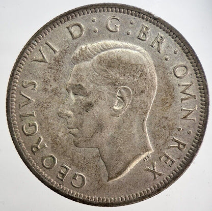 1942 George VI Half - Crown Silver Coin | Very Fine Grade | a6207
