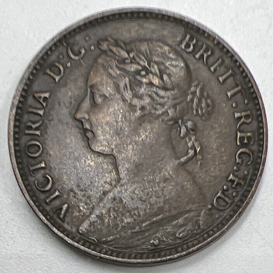 1893 Victoria Farthing | British Copper Coin | Collectable Grade | a995