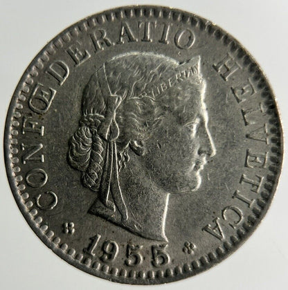 1955 Switzerland 20 Rappen Coin | Very High Grade