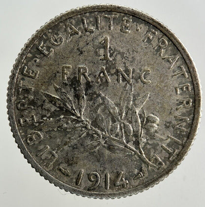 1914 France 1 Franc Silver Coin | Fine Collectable Grade