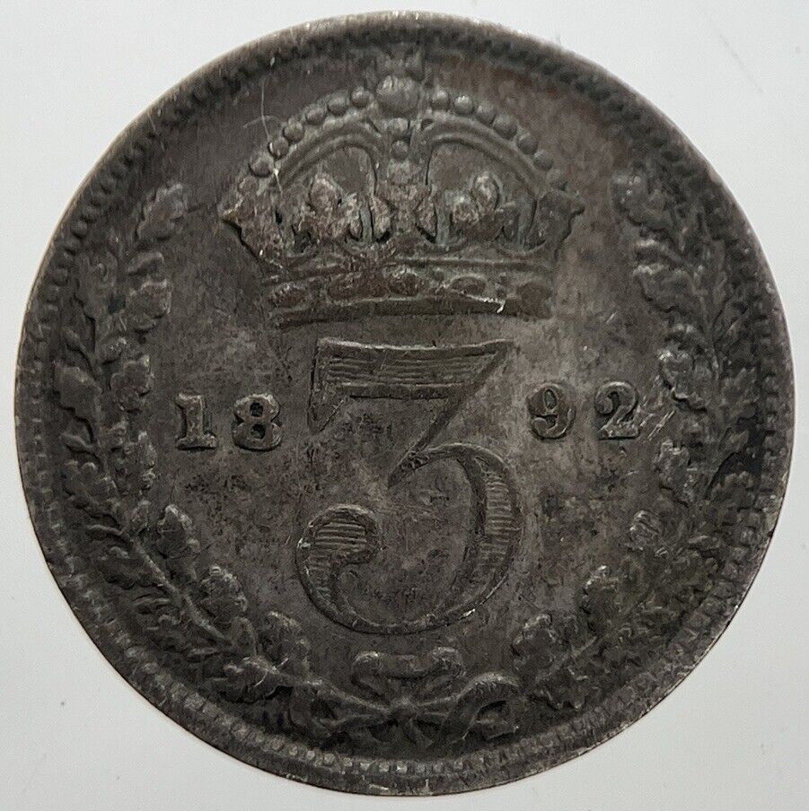 1892 Victoria Threepence Silver Coin | Collectable Grade | a7305