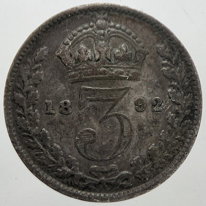 1892 Victoria Threepence Silver Coin | Collectable Grade | a7305