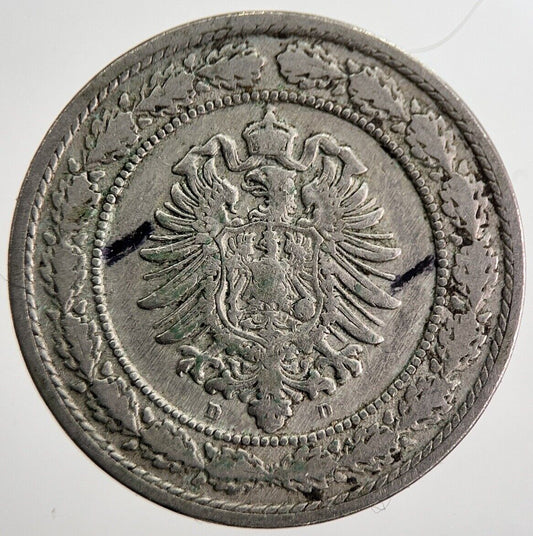 1888 - D Germany 20 Pfennig Coin | Fine Collectable Grade | a8388