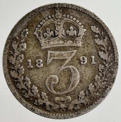 1891 Victoria Threepence Silver Coin | Collectable Grade | a8854