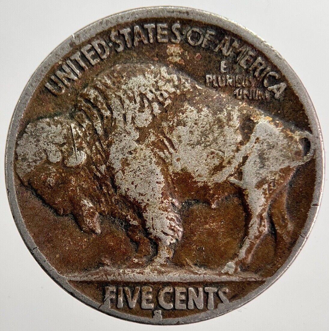 1919 - S US USA Indian Head Buffalo Nickel Coin | Fine Collectable Grade | a8398