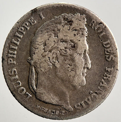 1839 France Quarter 1/4 Franc Silver Coin | Collectable Grade | a3635