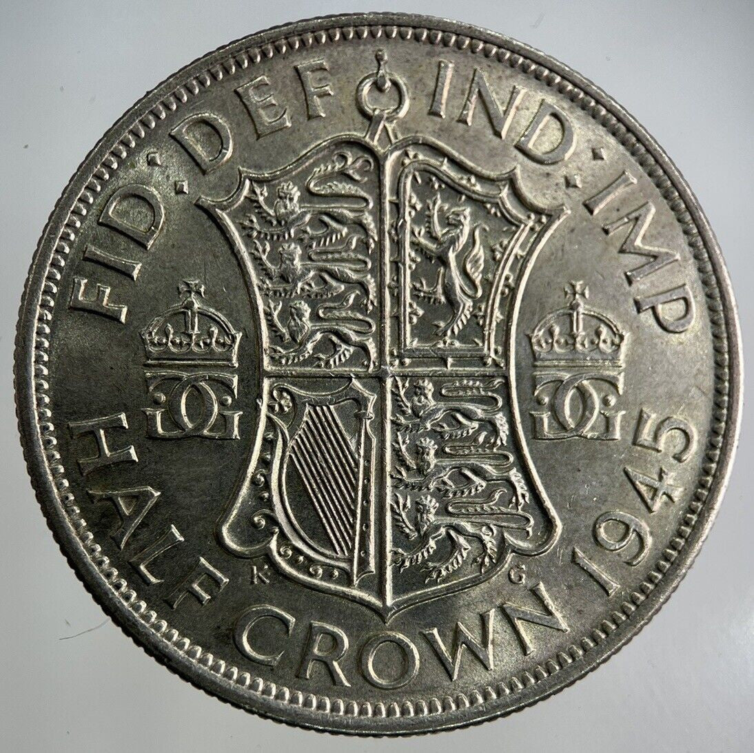 1945 George VI Half - Crown Silver Coin | Very High Grade
