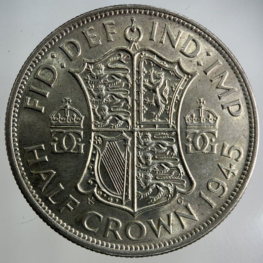1945 George VI Half - Crown Silver Coin | Very High Grade