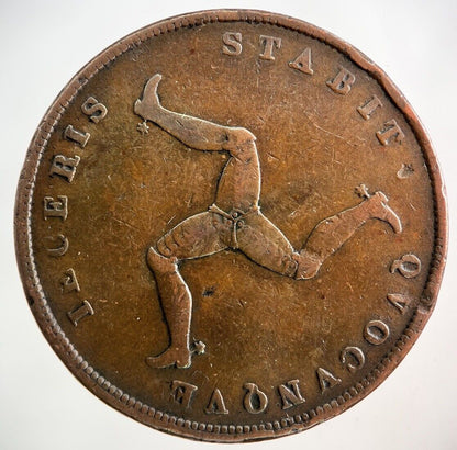 1839 Isle Of Man One Penny Coin | Fine Collectable Grade