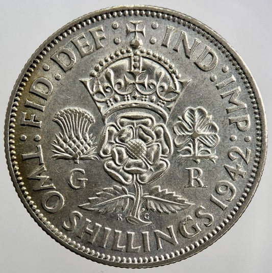 1942 George VI Florin | British Silver Coin | Fine Collectable Grade | a1097