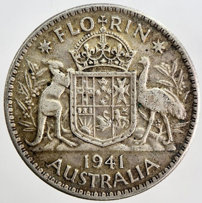 1941 Australia Florin Silver Coin | Fine Collectable Grade | a6247