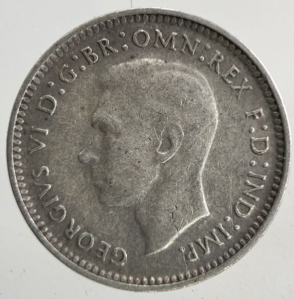 1944 - S Australia Threepence Silver Coin | Fair Grade