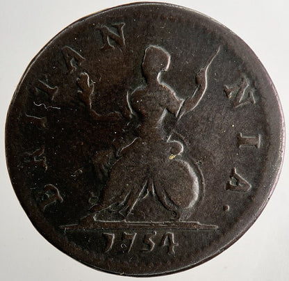 1754 George II 2nd Farthing Coin | Fine Collectable Grade | a9647
