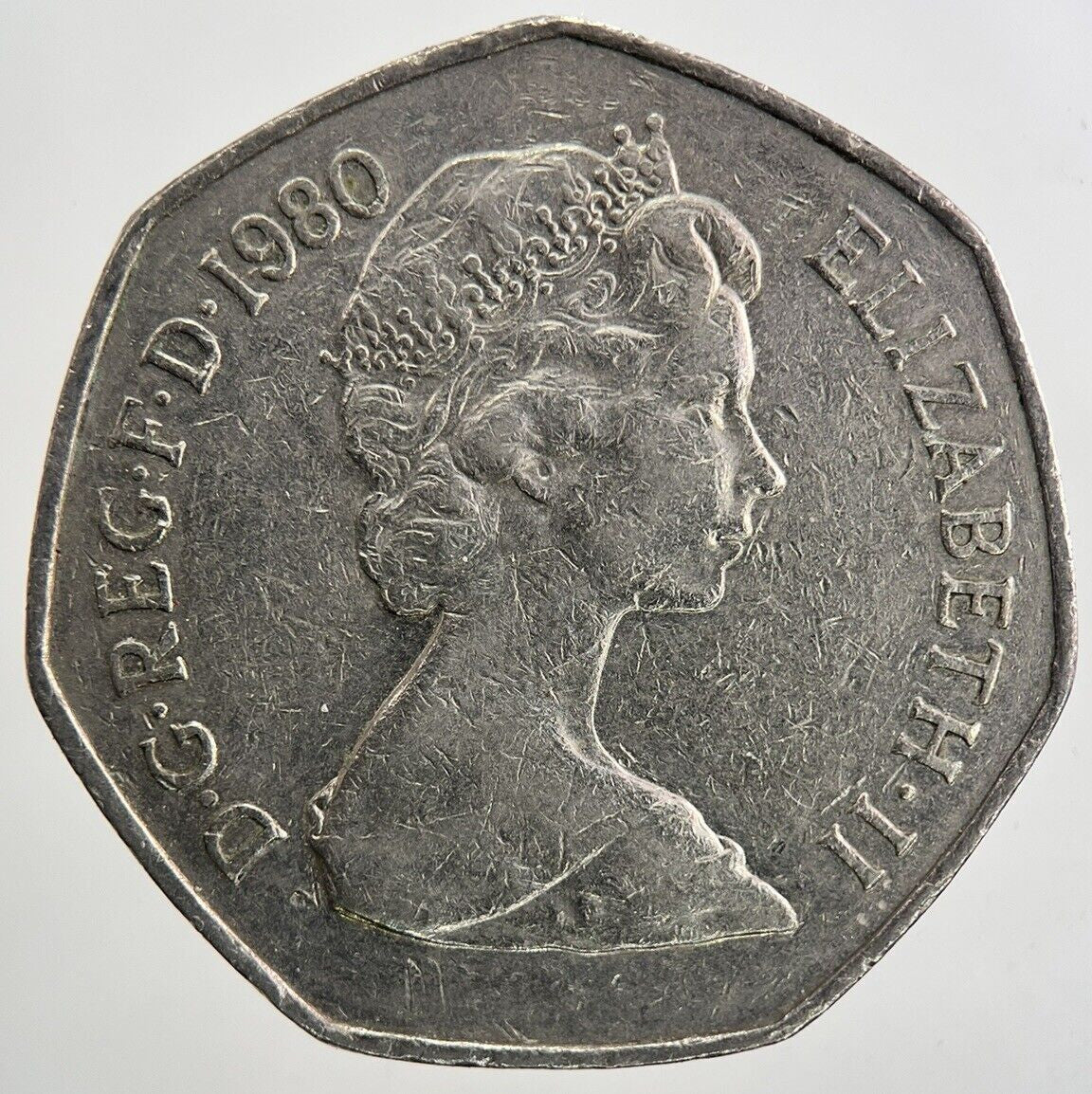 1980 Elizabeth II 2nd 50p 50 Fifty - Pence Coin | Fine Collectable Grade