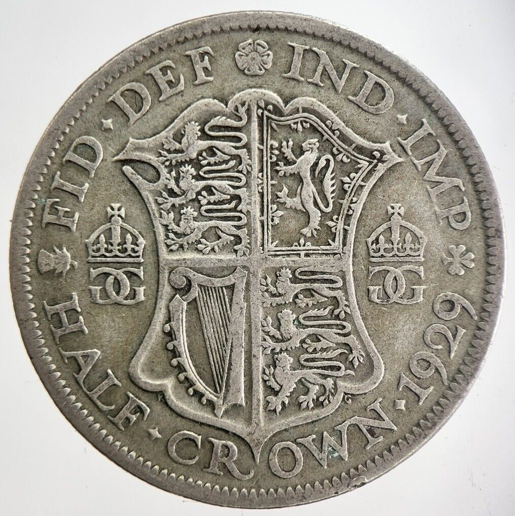 1929 George V Half - Crown Silver Coin | Fine Collectable Grade
