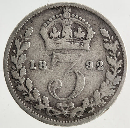 1892 Victoria Threepence Silver Coin | Collectable Grade