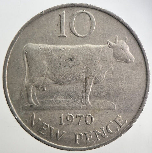 1970 Jersey 10p 10 Ten - Pence Coin | Very High Grade | a4907