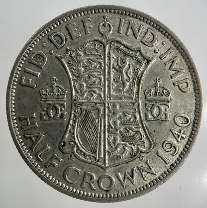 1940 George VI Half - Crown Silver Coin | Fine Collectable Grade