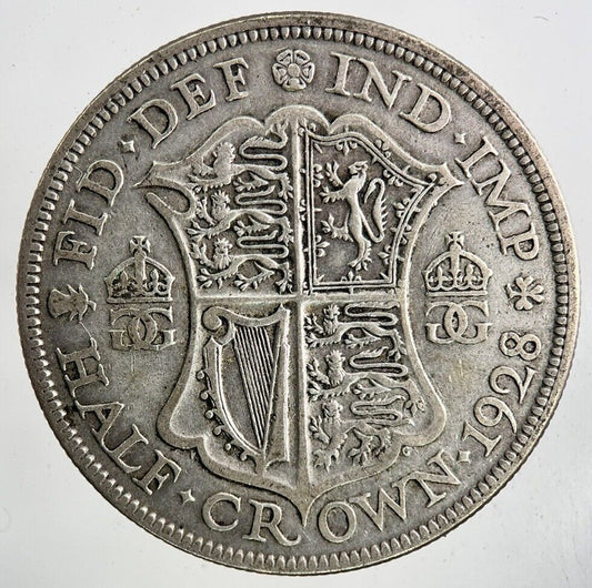 1928 George V Half - Crown Silver Coin | Fine Collectable Grade