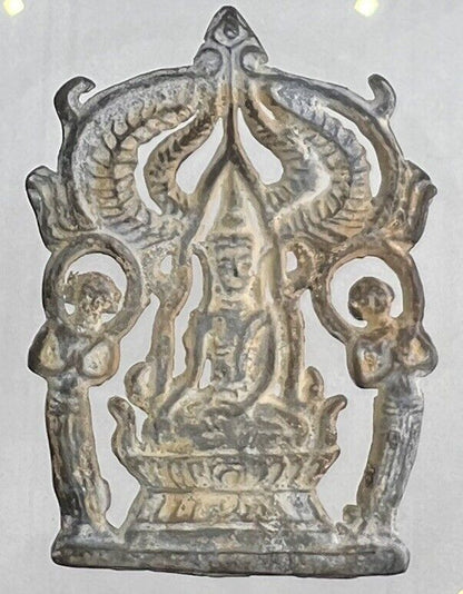 Thailand Old Thailand Thai Buddha Charm Metal Statue Amulet | Height 7cm