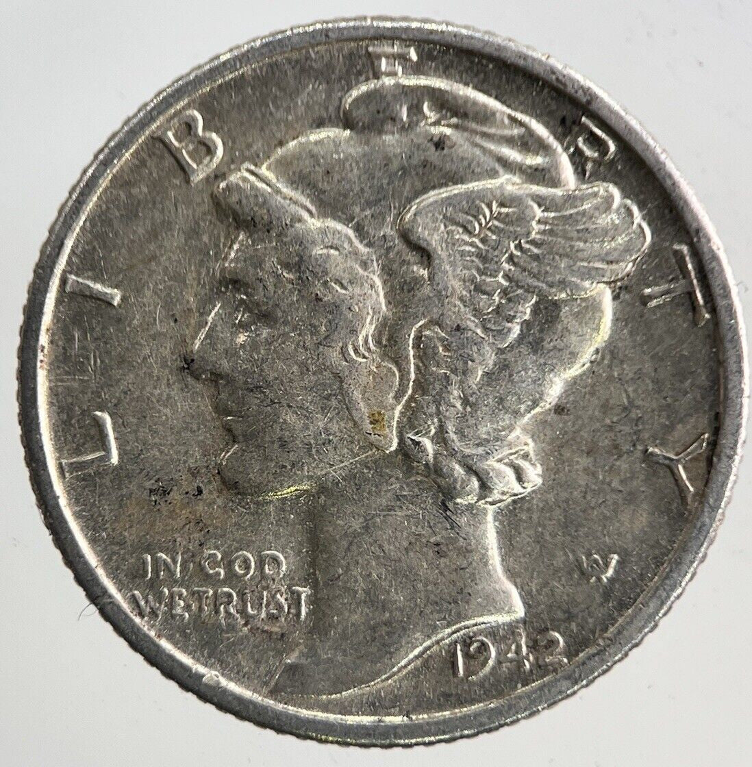 1942-S US USA Mercury Dime Silver Coin | Very High Grade