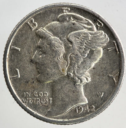 1942-S US USA Mercury Dime Silver Coin | Very High Grade