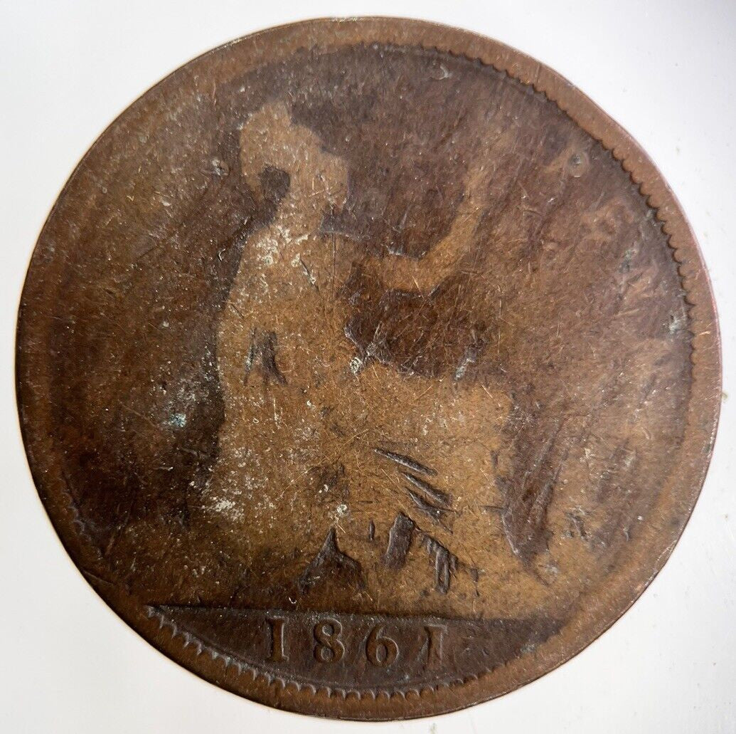 1861 Victoria One Penny Coin | Collectable Grade