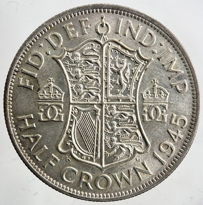1945 George VI Half - Crown Silver Coin | Fine Collectable Grade