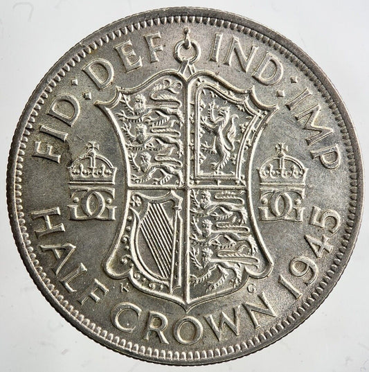 1945 George VI Half - Crown Silver Coin | Fine Collectable Grade