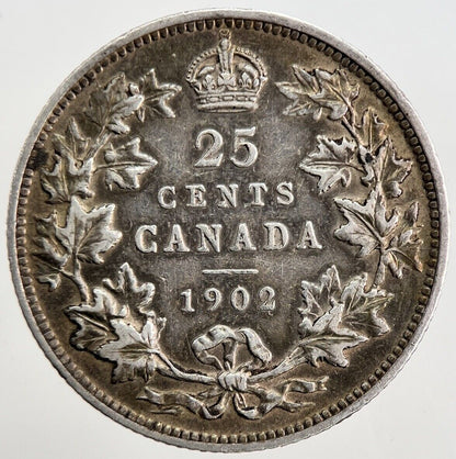 1902 Canada 25 Cents Silver Coin | Very High Grade | a5083