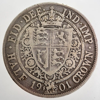 1901 Victoria Half Crown Silver Coin | Fine Collectable Grade | a8146