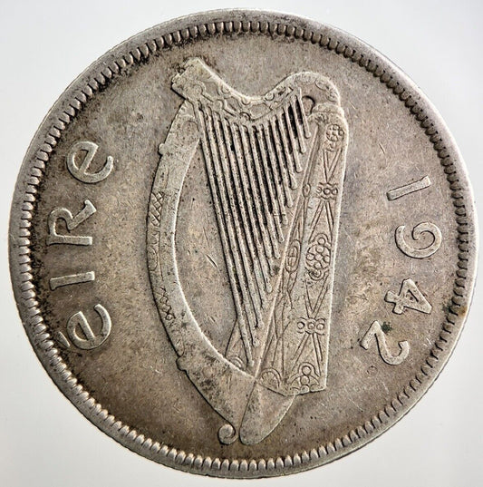 1942 Irish Horse Half - Crown Silver Coin | Fine Collectable Grade | a870