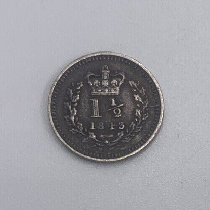 1843 British 1 1/2 Pence | Silver Coin | Queen Victoria Collectable Grade | a478