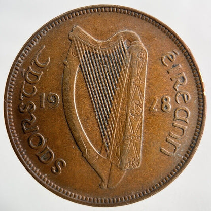 1928 Irish One Penny Coin | Very High Grade